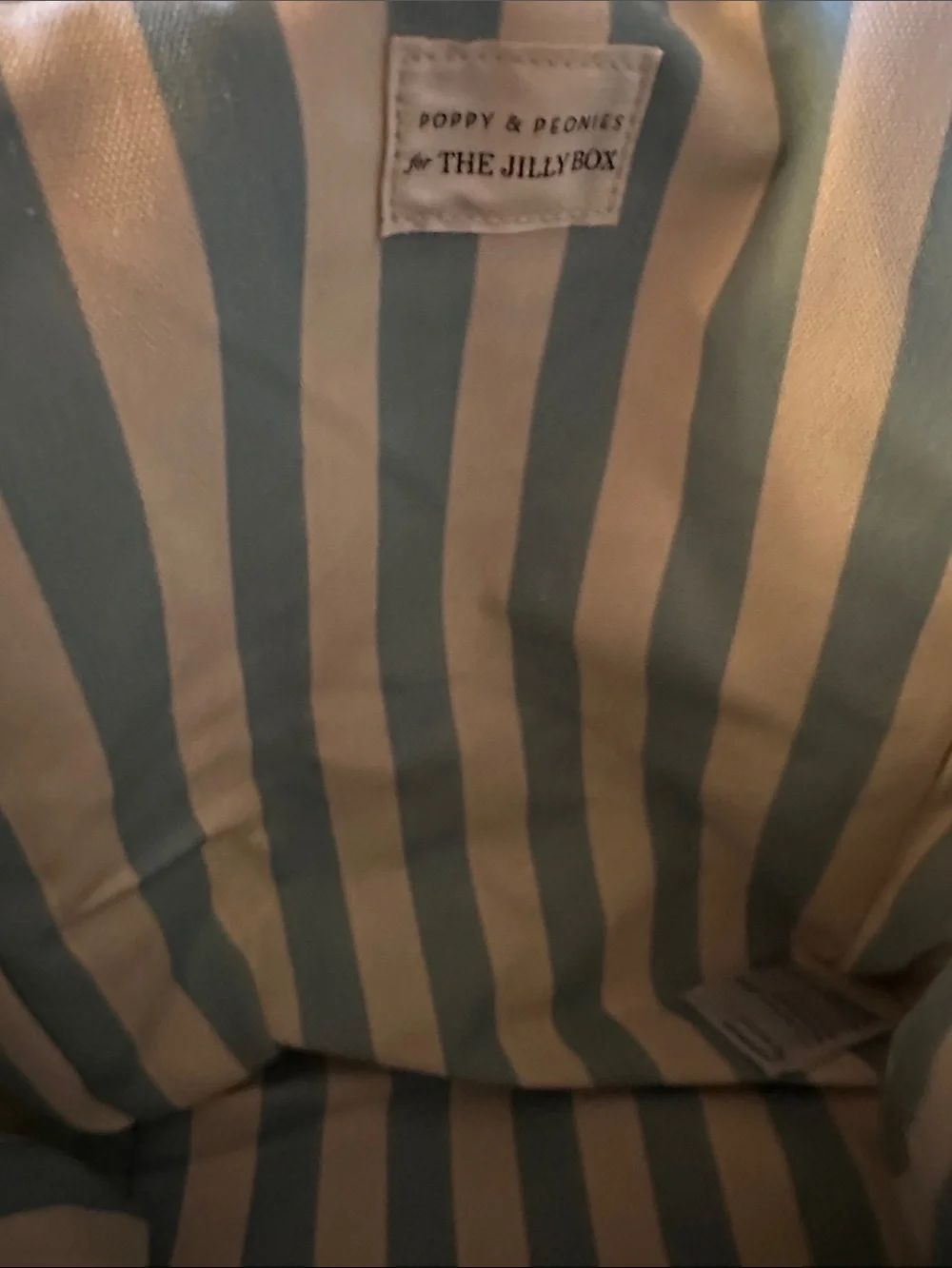 Poppy & Peonies Light Blue and White Botanical Tote - Picture 3 of 4